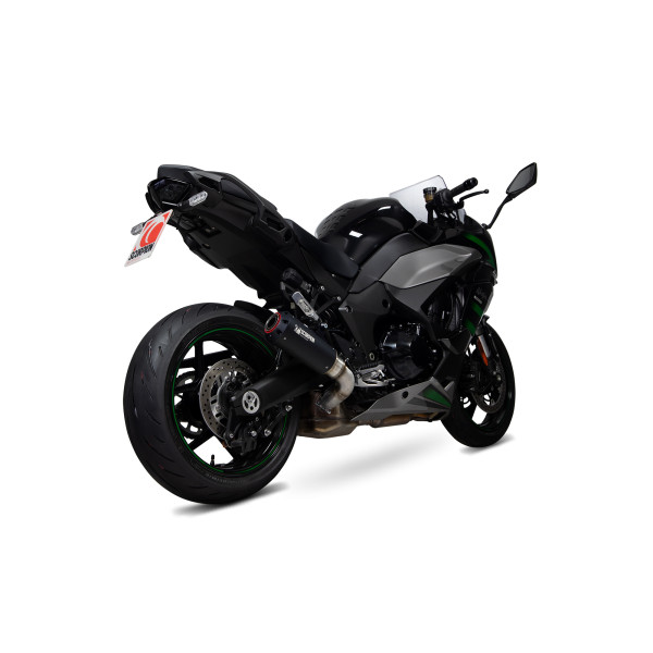 Scorpion Exhaust Kawasaki Ninja 1000 SX 2020 - 2023 Red Power Slip-on Black Ceramic Coated Sleeve. Fits with panniers